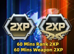 60 Mins Rank 2XP Token + 60 Mins Weapon 2XP Token